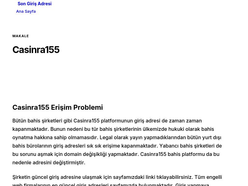 Casinra155 - Son Giriş Adresi - Ekran Görüntüsü