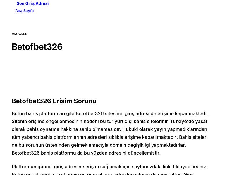 Betofbet326 - Son Giriş Adresi - Ekran Görüntüsü