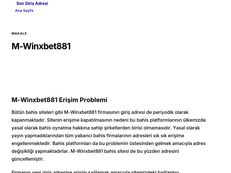 M-Winxbet881 - Son Giriş Adresi - Ekran Görüntüsü