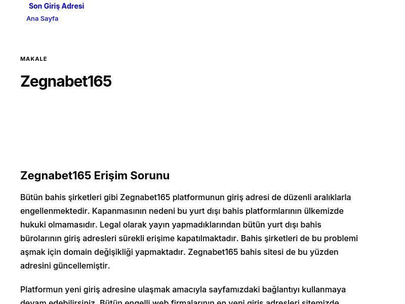 Zegnabet165 - Son Giriş Adresi - Ekran Görüntüsü