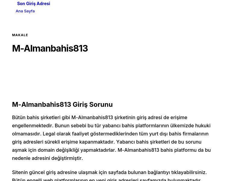 M-Almanbahis813 - Son Giriş Adresi - Ekran Görüntüsü