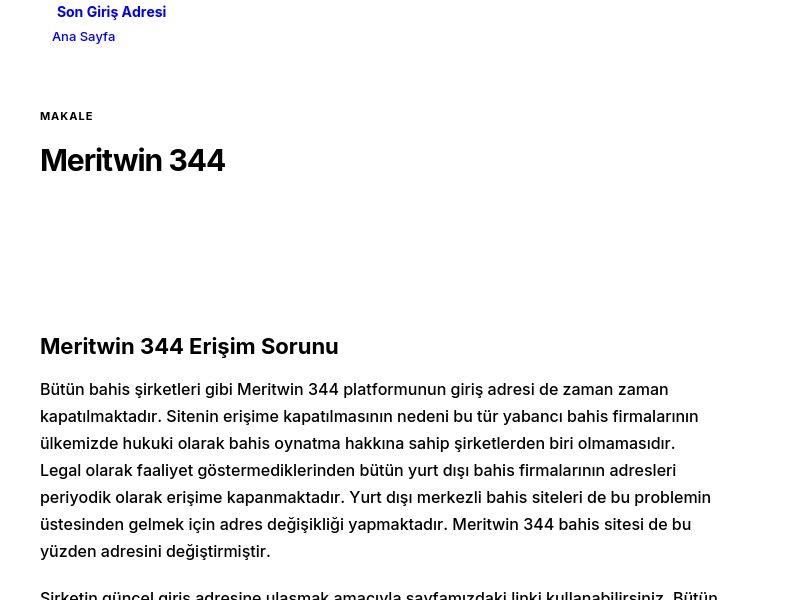 Meritwin 344 - Son Giriş Adresi - Ekran Görüntüsü