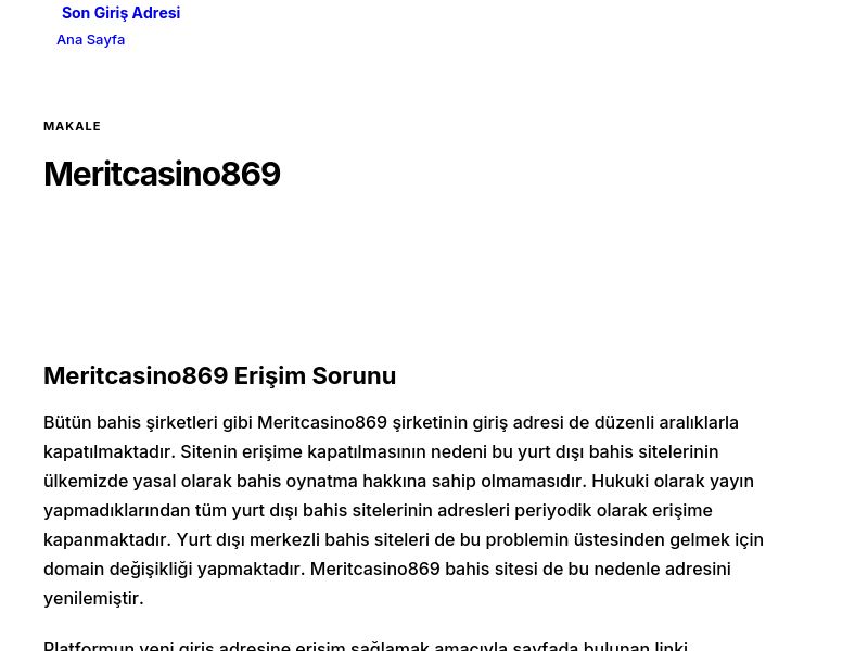 Meritcasino869 - Son Giriş Adresi - Ekran Görüntüsü