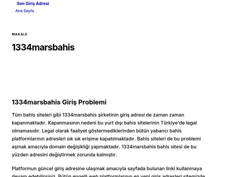 1334marsbahis - Son Giriş Adresi - Ekran Görüntüsü