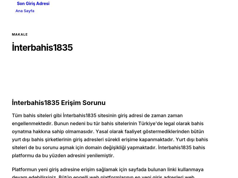 İnterbahis1835 - Son Giriş Adresi - Ekran Görüntüsü