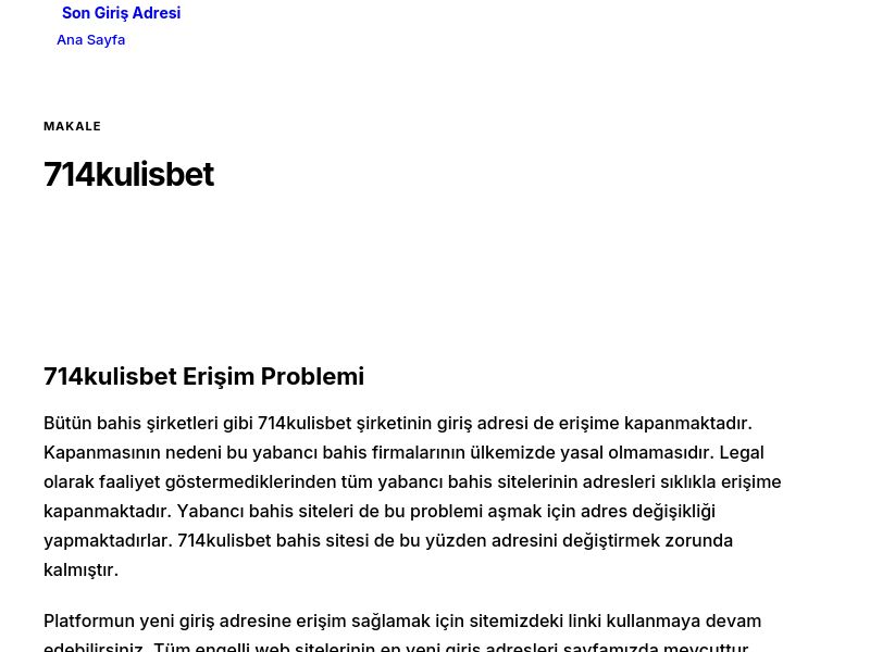 714kulisbet - Son Giriş Adresi - Ekran Görüntüsü