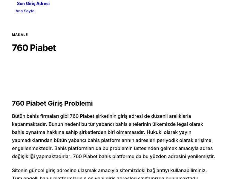 760 Piabet - Son Giriş Adresi - Ekran Görüntüsü
