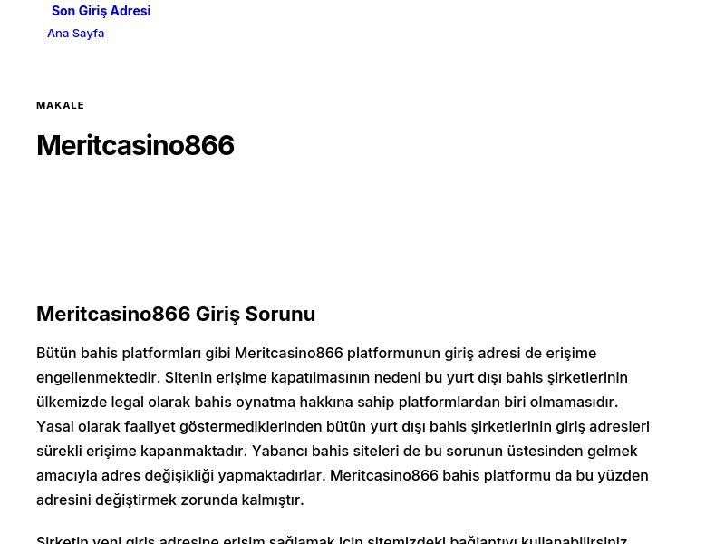 Meritcasino866 - Son Giriş Adresi - Ekran Görüntüsü