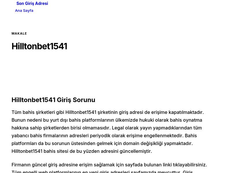 Hilltonbet1541 - Son Giriş Adresi - Ekran Görüntüsü