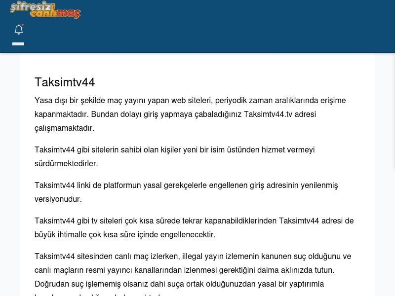 Taksimtv44 Güncel Giriş - Şifresiz canlı maç izle - Ekran Görüntüsü
