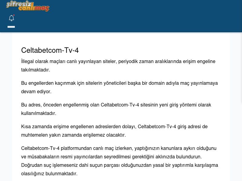 Celtabetcom-Tv-4 Canlı Maç - Şifresiz canlı maç izle - Ekran Görüntüsü