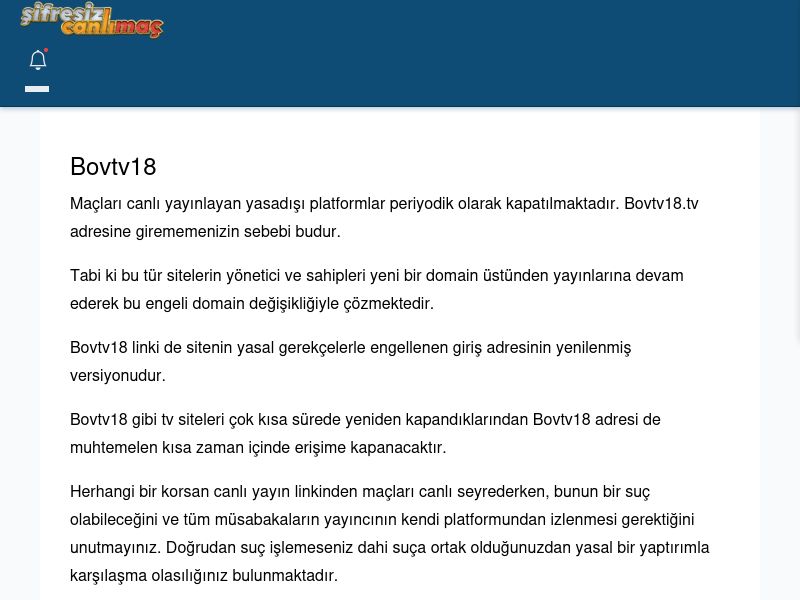 Bovtv18 Canlı Maç - Şifresiz canlı maç izle - Ekran Görüntüsü