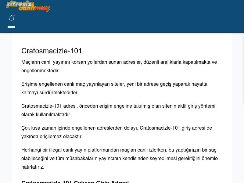 Cratosmacizle-101 Maç İzle - Şifresiz canlı maç izle - Ekran Görüntüsü
