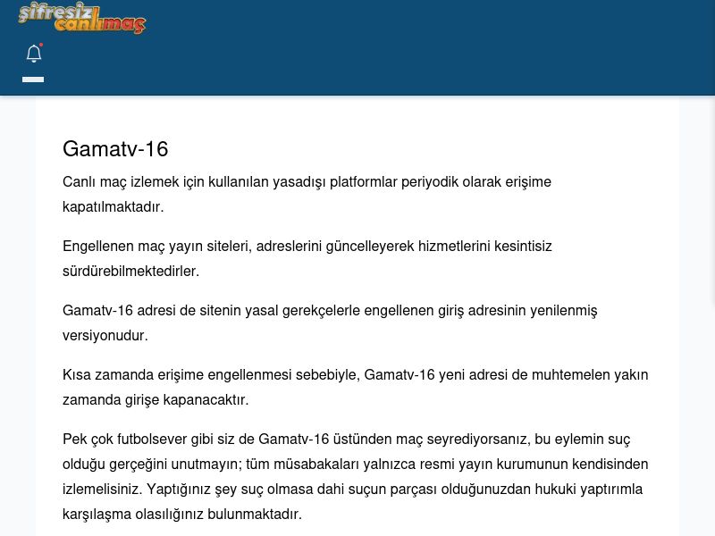 Gamatv-16 Canlı Maç - Şifresiz canlı maç izle - Ekran Görüntüsü