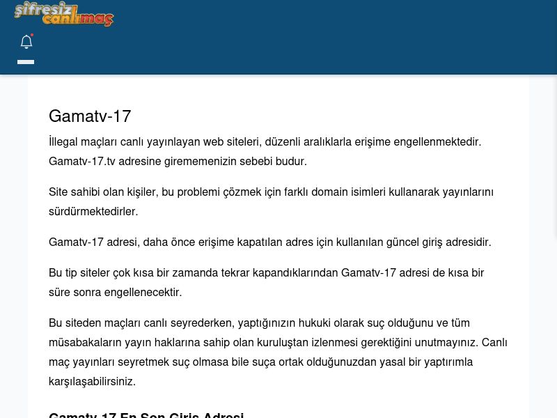 Gamatv-17 Canlı Maç - Şifresiz canlı maç izle - Ekran Görüntüsü