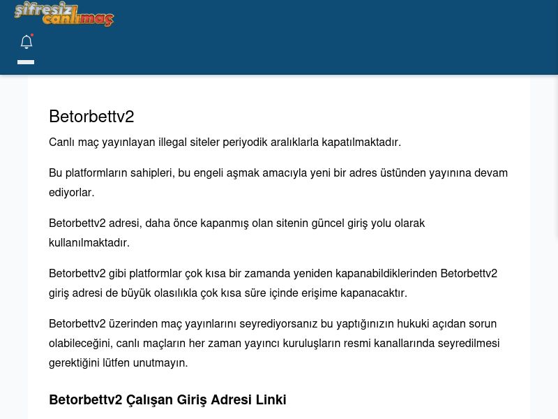 Betorbettv2 Maç İzle - Şifresiz canlı maç izle - Ekran Görüntüsü