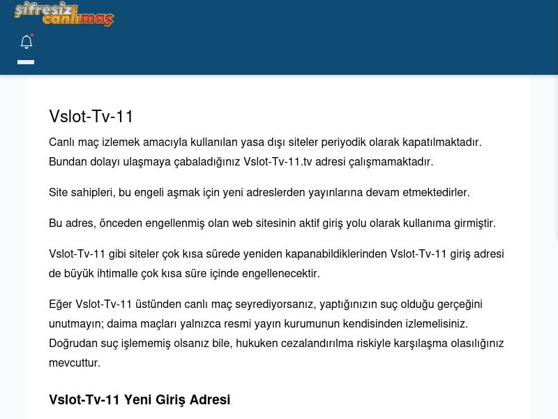 Vslot-Tv-11 Maç İzle - Şifresiz canlı maç izle - Ekran Görüntüsü