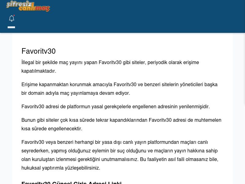 Favoritv30 Giriş Linki - Şifresiz canlı maç izle - Ekran Görüntüsü