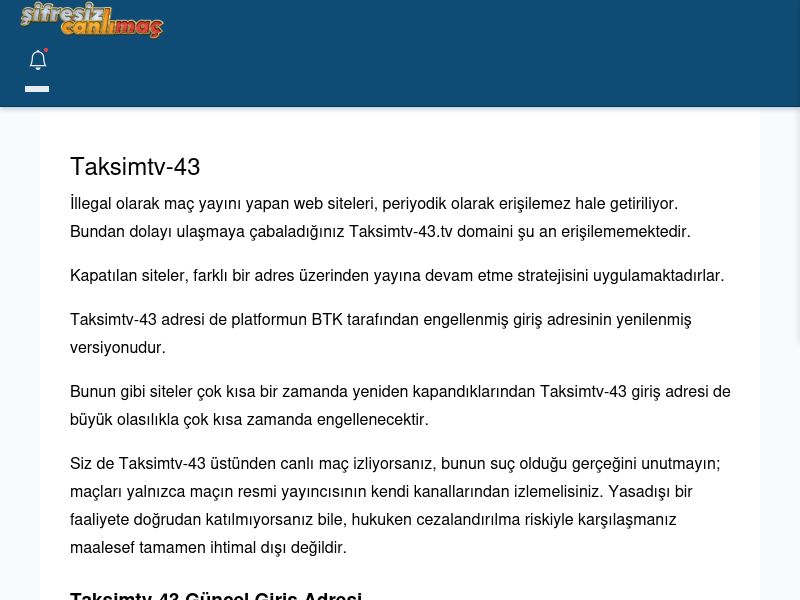 Taksimtv-43 Maç İzle - Şifresiz canlı maç izle - Ekran Görüntüsü