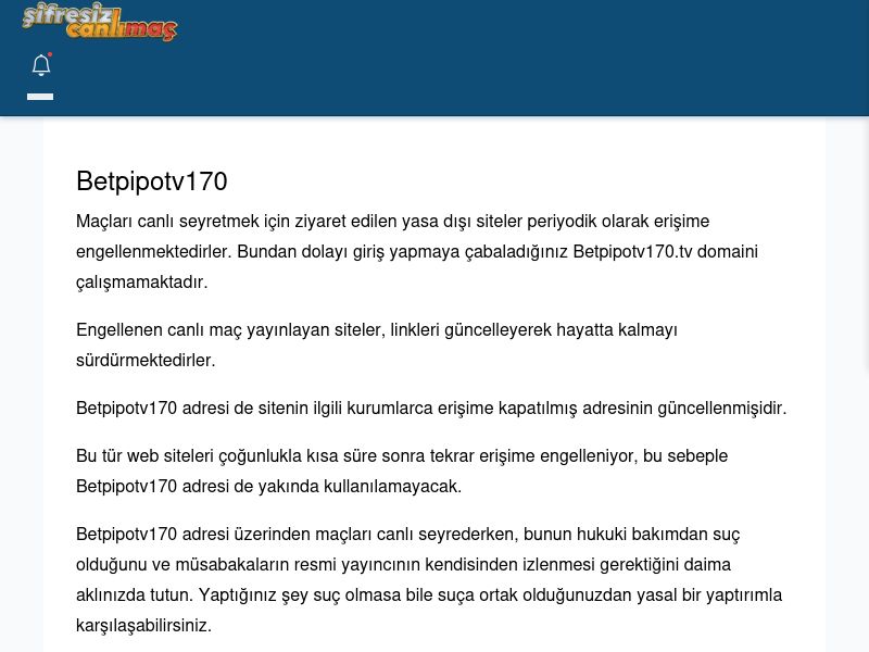 Betpipotv170 Güncel Giriş - Şifresiz canlı maç izle - Ekran Görüntüsü