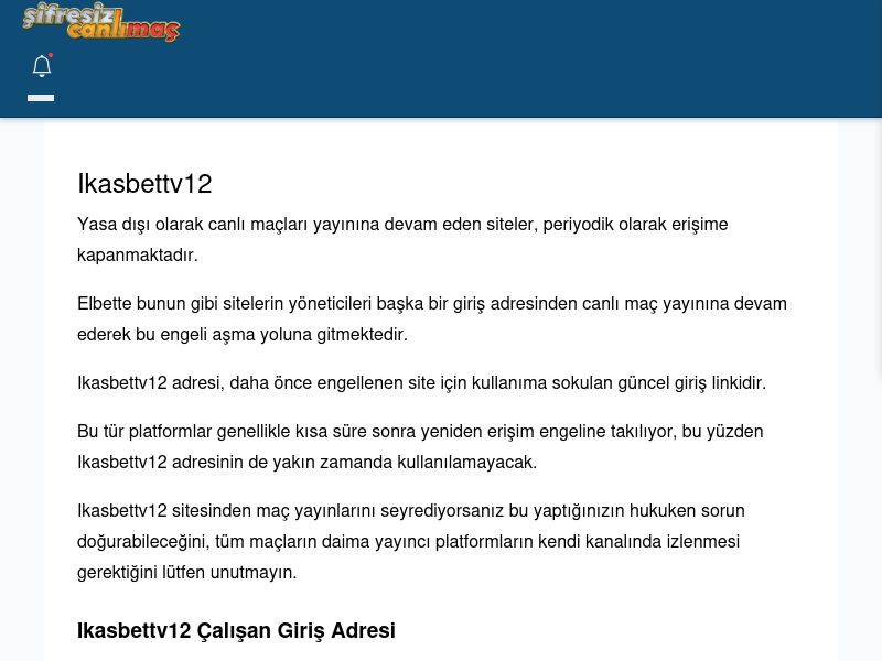 Ikasbettv12 Güncel Giriş - Şifresiz canlı maç izle - Ekran Görüntüsü