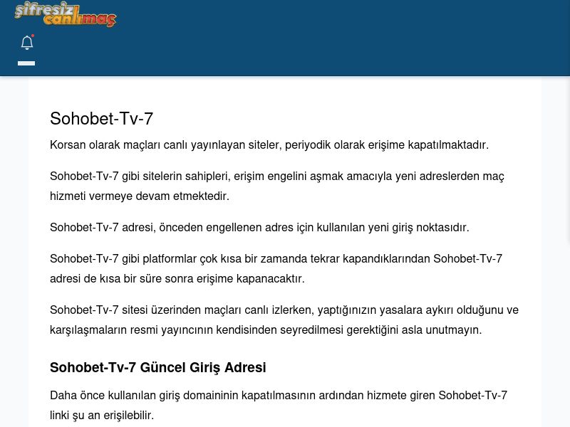 Sohobet-Tv-7 Canlı Maç İzle - Şifresiz canlı maç izle - Ekran Görüntüsü