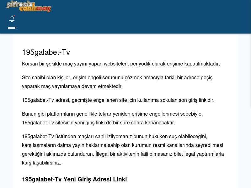 195galabet-Tv Güncel Giriş - Şifresiz canlı maç izle - Ekran Görüntüsü