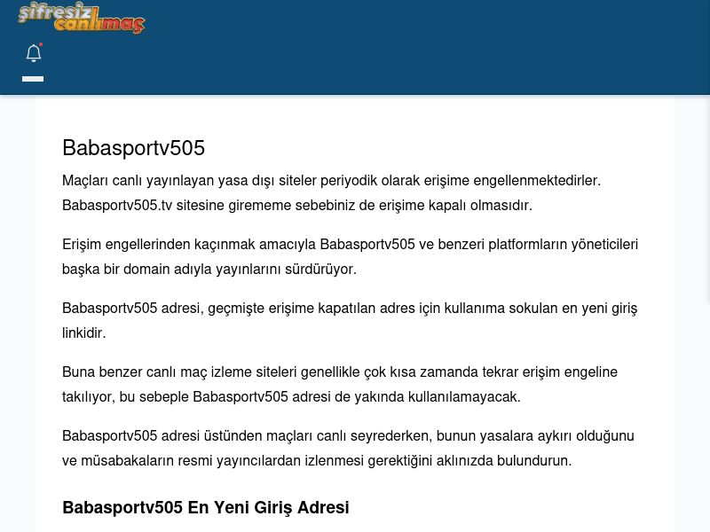Babasportv505 Güncel Giriş - Şifresiz canlı maç izle - Ekran Görüntüsü