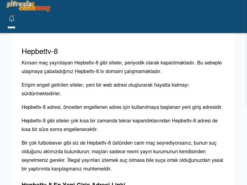 Hepbettv-8 Maç İzle - Şifresiz canlı maç izle - Ekran Görüntüsü