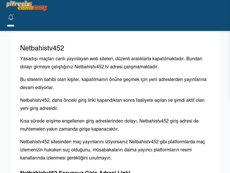 Netbahistv452 Güncel Giriş - Şifresiz canlı maç izle - Ekran Görüntüsü