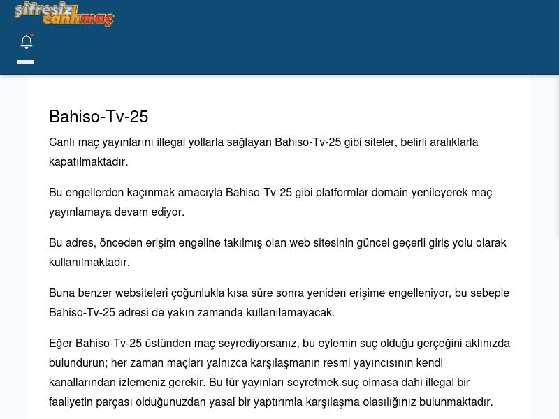 Bahiso-Tv-25 Güncel Giriş - Şifresiz canlı maç izle - Ekran Görüntüsü
