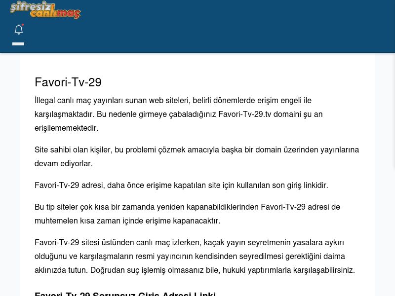 Favori-Tv-29 Maç İzle - Şifresiz canlı maç izle - Ekran Görüntüsü