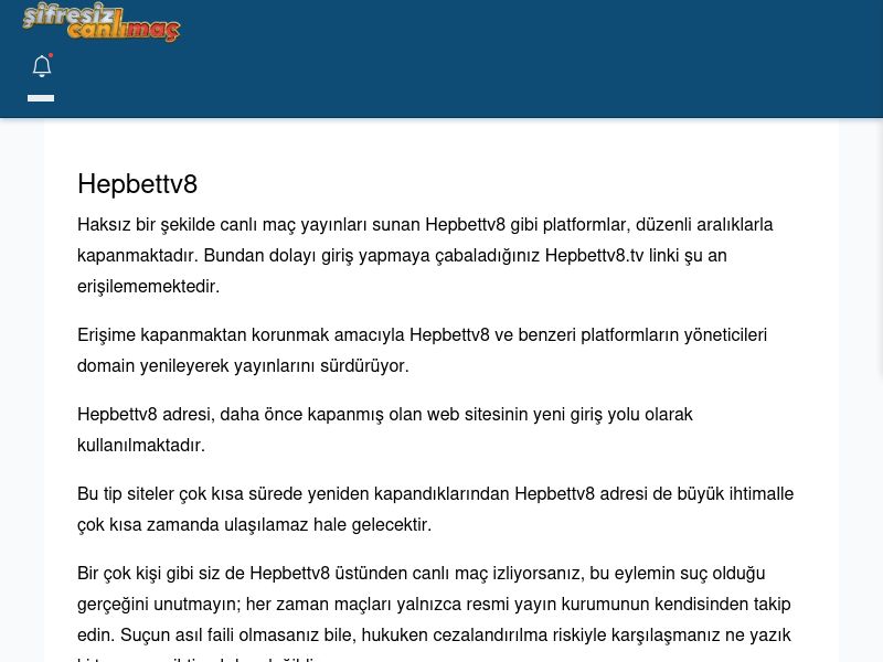 Hepbettv8 Giriş Linki - Şifresiz canlı maç izle - Ekran Görüntüsü