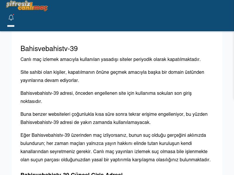 Bahisvebahistv-39 Maç İzle - Şifresiz canlı maç izle - Ekran Görüntüsü