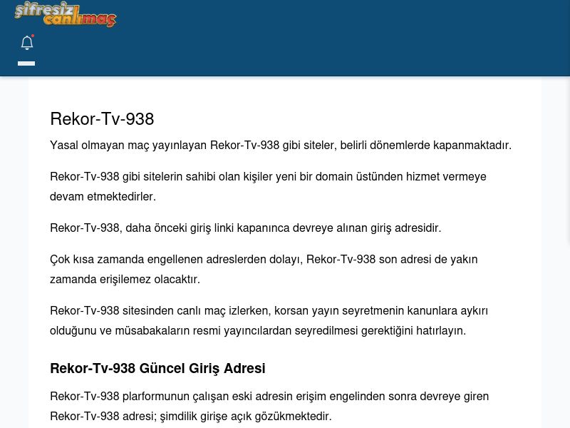 Rekor-Tv-938 Canlı Maç İzle - Şifresiz canlı maç izle - Ekran Görüntüsü