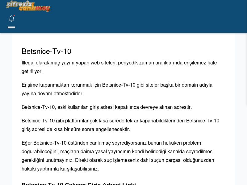 Betsnice-Tv-10 Maç İzle - Şifresiz canlı maç izle - Ekran Görüntüsü