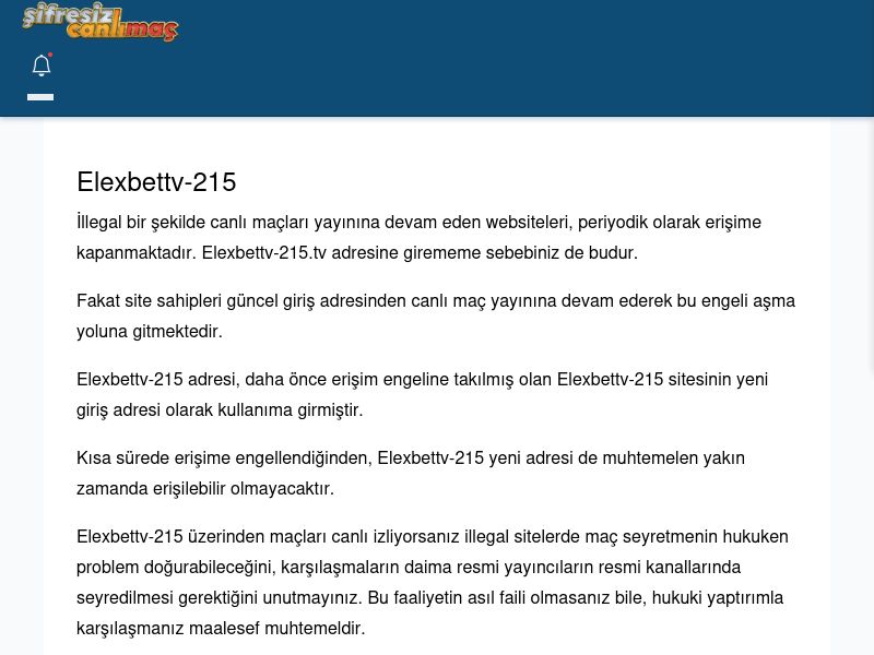 Elexbettv-215 Maç İzle - Şifresiz canlı maç izle - Ekran Görüntüsü