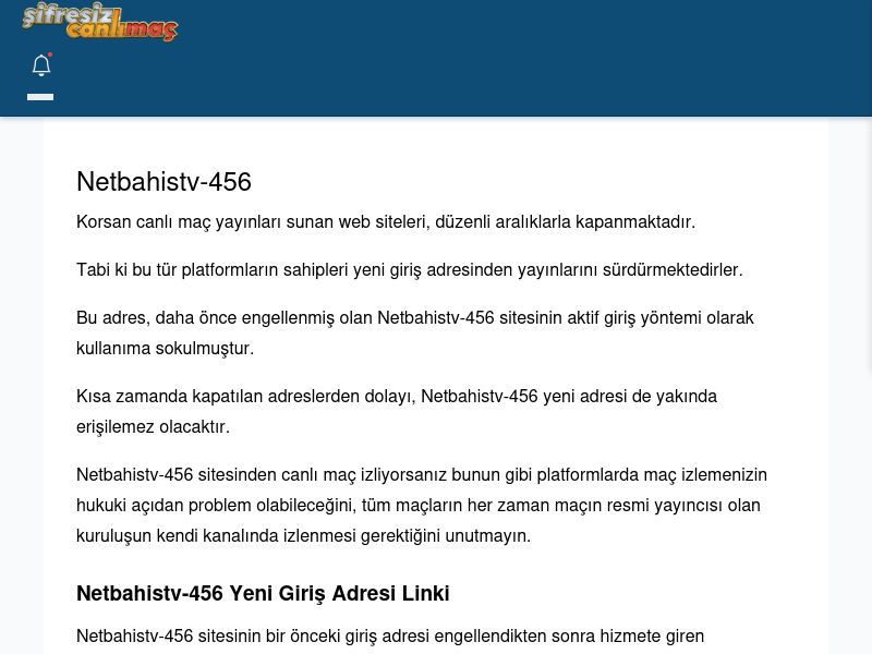 Netbahistv-456 Canlı Maç İzle - Şifresiz canlı maç izle - Ekran Görüntüsü