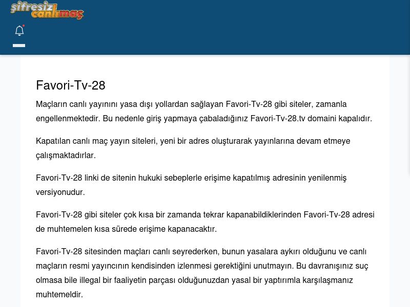 Favori-Tv-28 Canlı Maç - Şifresiz canlı maç izle - Ekran Görüntüsü