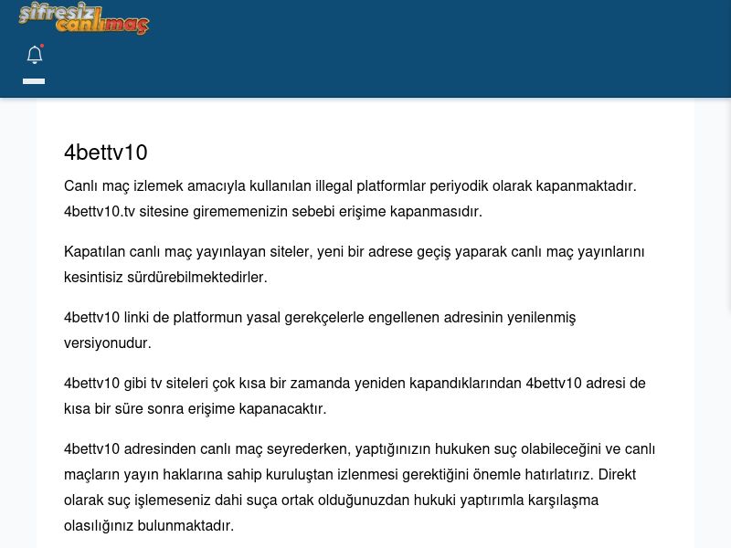 4bettv10 Canlı Maç İzle - Şifresiz canlı maç izle - Ekran Görüntüsü