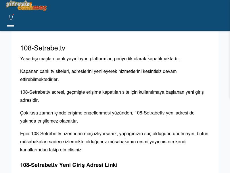 108-Setrabettv Canlı Maç - Şifresiz canlı maç izle - Ekran Görüntüsü