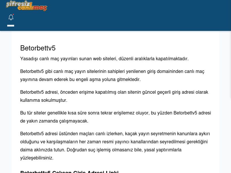Betorbettv5 Maç İzle - Şifresiz canlı maç izle - Ekran Görüntüsü