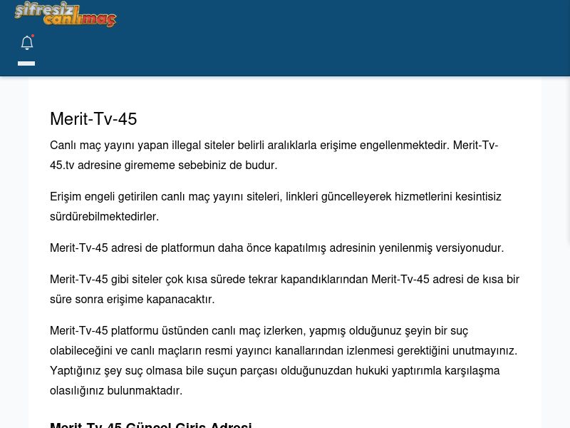 Merit-Tv-45 Maç İzle - Şifresiz canlı maç izle - Ekran Görüntüsü