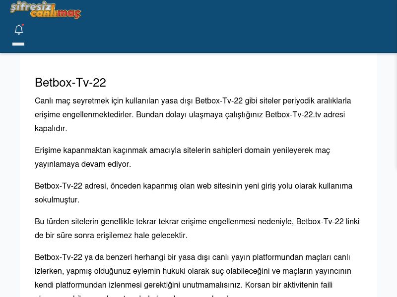 Betbox-Tv-22 Maç İzle - Şifresiz canlı maç izle - Ekran Görüntüsü