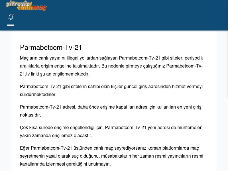 Parmabetcom-Tv-21 Maç İzle - Şifresiz canlı maç izle - Ekran Görüntüsü