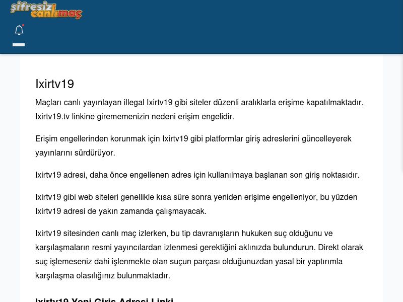 Ixirtv19 Güncel Giriş - Şifresiz canlı maç izle - Ekran Görüntüsü