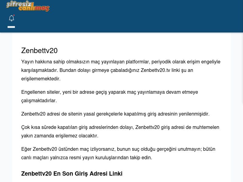 Zenbettv20 Güncel Giriş - Şifresiz canlı maç izle - Ekran Görüntüsü