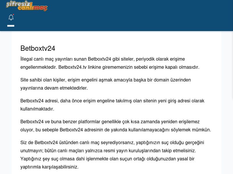 Betboxtv24 Maç İzle - Şifresiz canlı maç izle - Ekran Görüntüsü