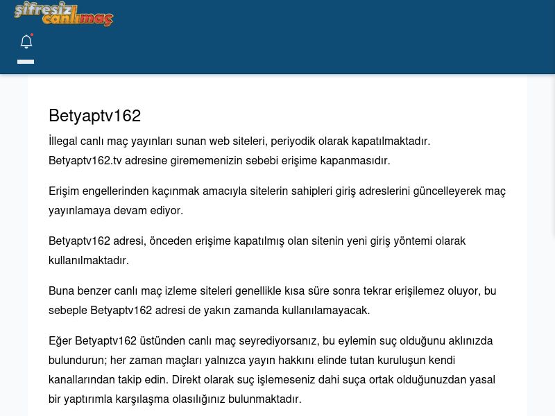 Betyaptv162 Giriş Linki - Şifresiz canlı maç izle - Ekran Görüntüsü
