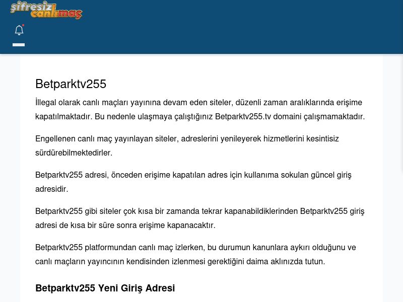 Betparktv255 Canlı Maç - Şifresiz canlı maç izle - Ekran Görüntüsü
